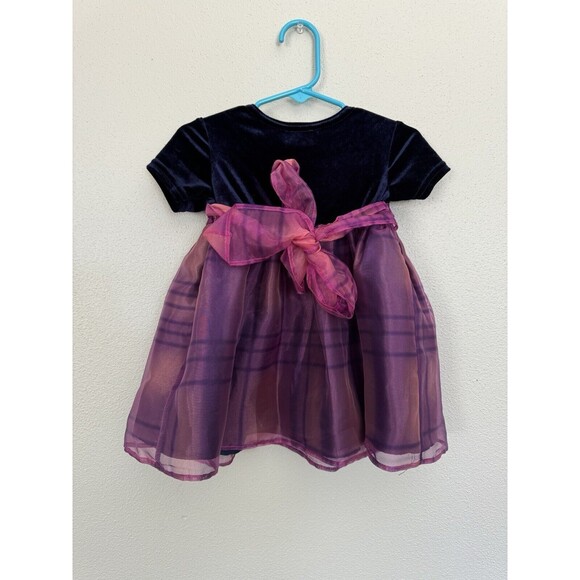 Brooke Lindsay Made In The USA Girls Velvet Tulle Purple Dress Size 12 Months - Picture 6 of 14